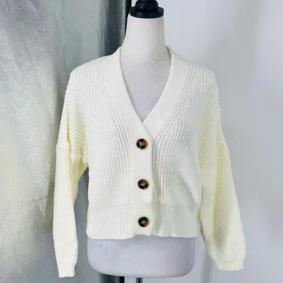 Knitted Long Sleeve V-Neck Loose Fit Cardigan Sweater - Picture 7 of 14